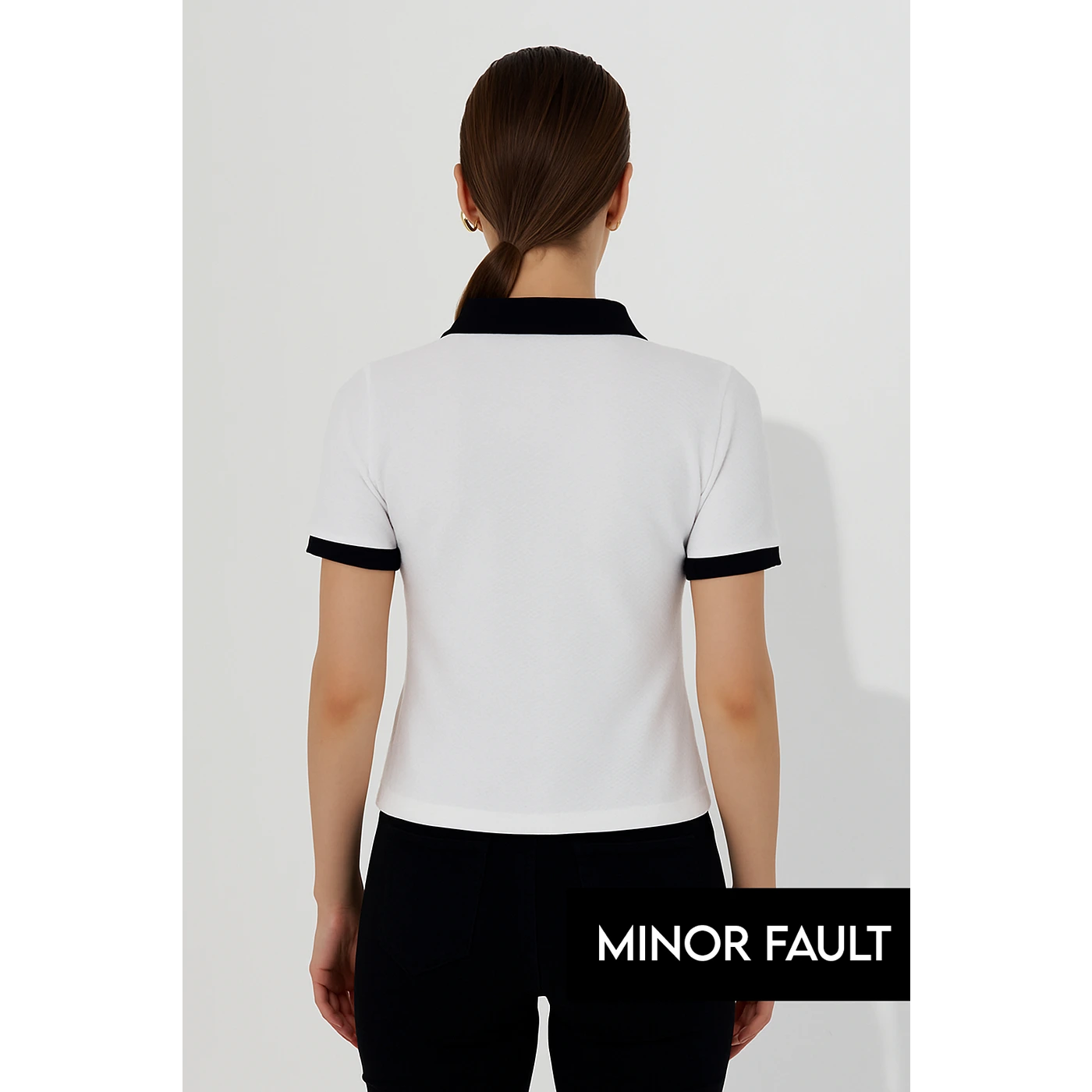 (Minor Fault) White Waffle Contrast Textured Polo | Montivo Pakistan