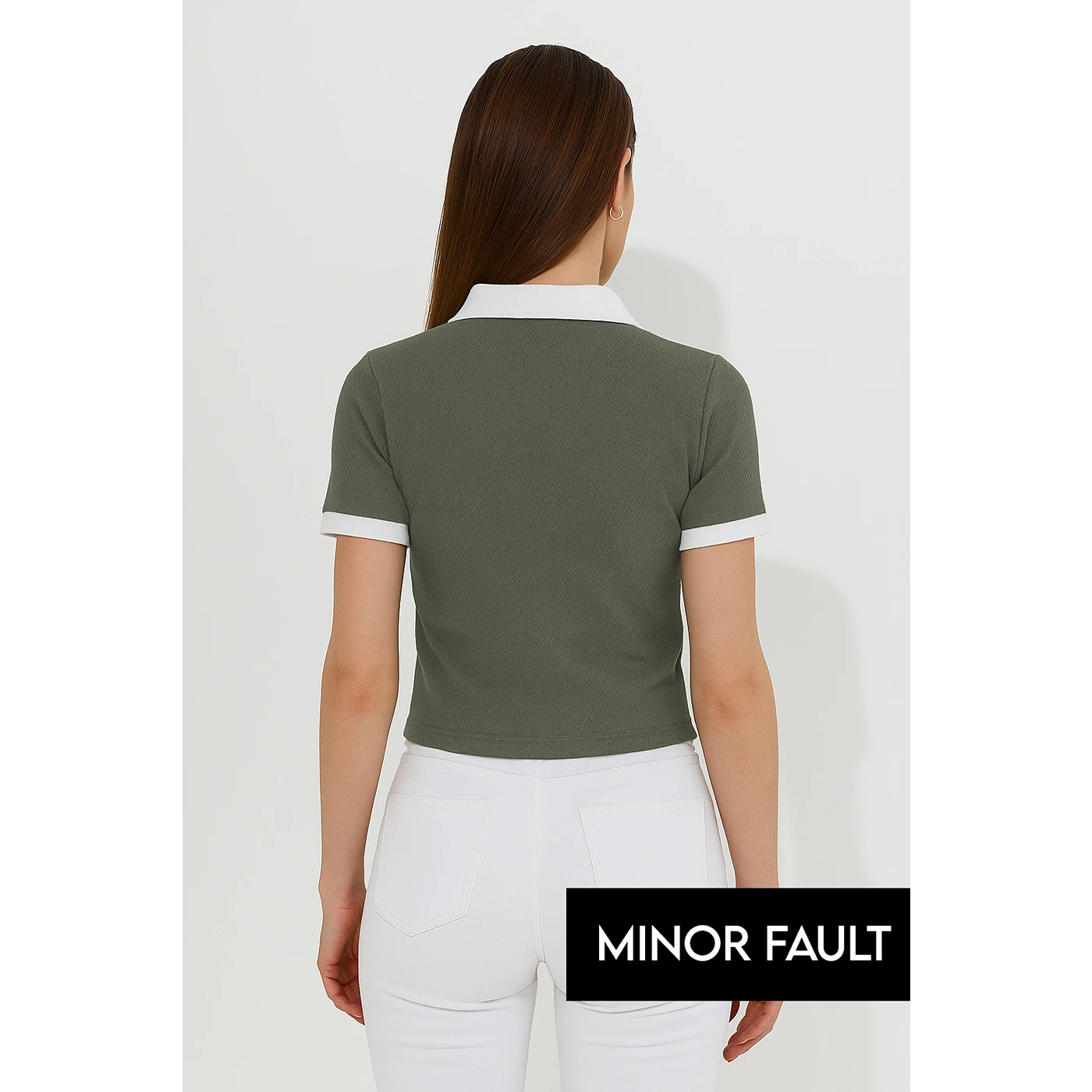 (Minor Fault) Green Waffle Contrast Textured Polo | Montivo Pakistan