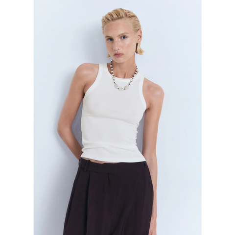 White Rib Tank Top | Montivo Pakistan
