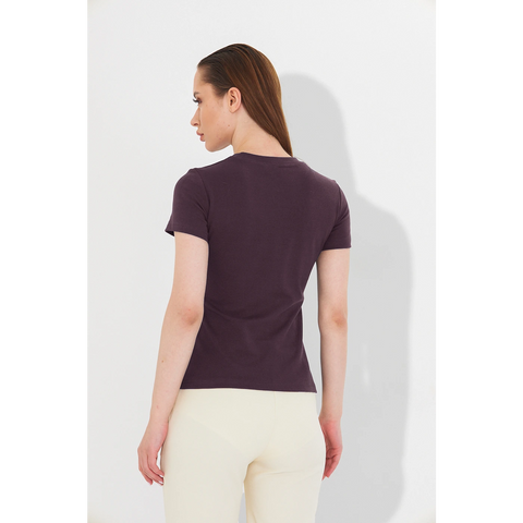 Muave Ribbed Fitted Tshirt | Montivo Pakistan