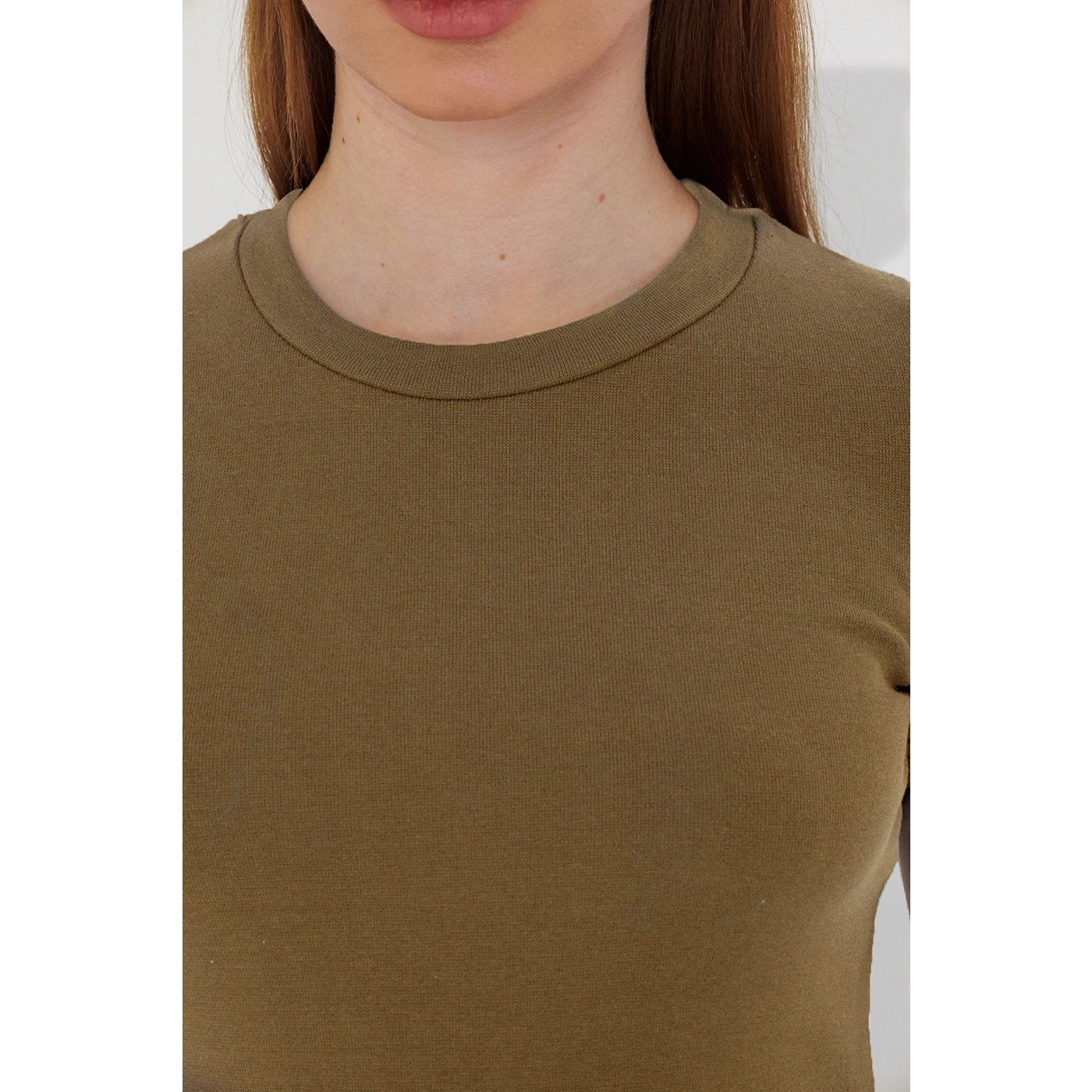 Coffee Ribbed Fitted Tshirt | Montivo Pakistan