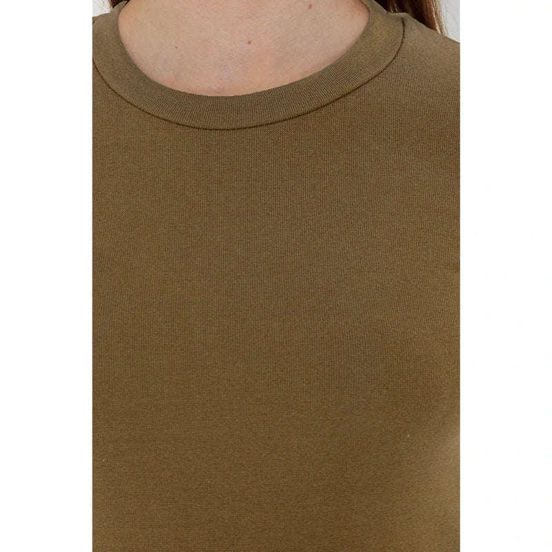 Coffee Ribbed Fitted Tshirt | Montivo Pakistan