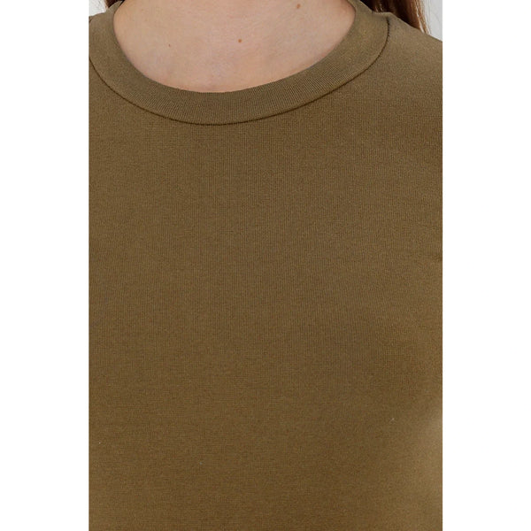 Coffee Ribbed Fitted Tshirt | Montivo Pakistan
