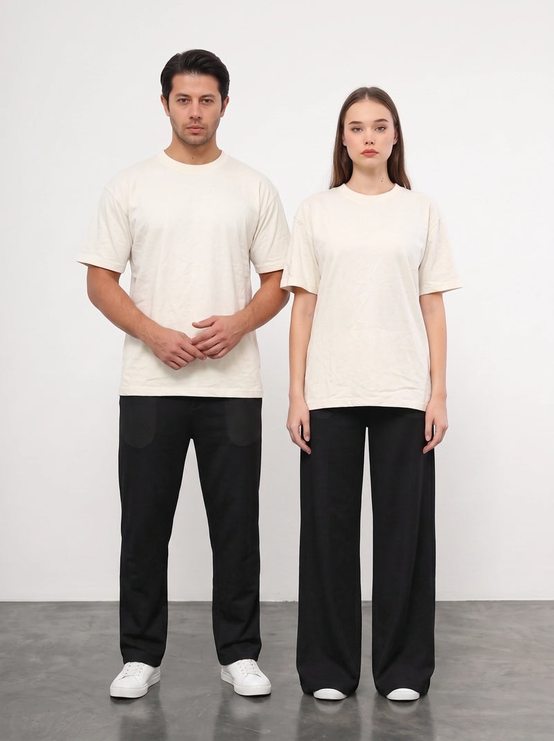 Ecru Oversized Short Sleeves Tshirt
