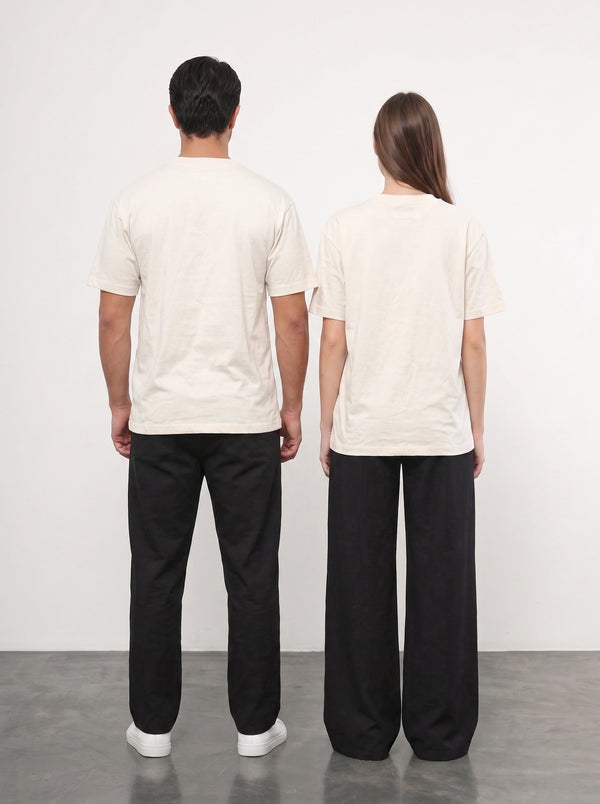 Ecru Oversized Short Sleeves Tshirt