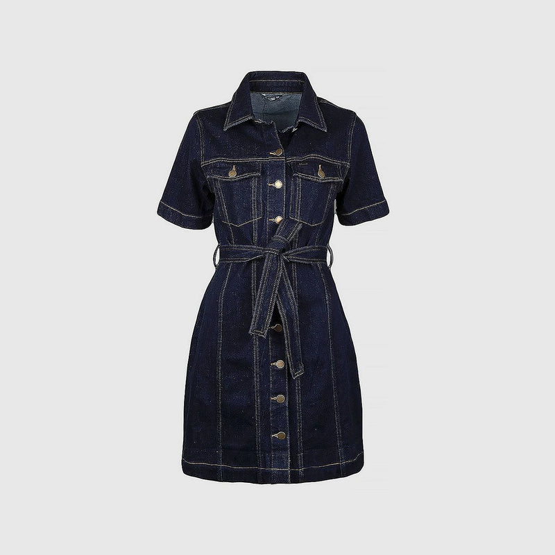 Dark Blue Denim Dress | Montivo Pakistan