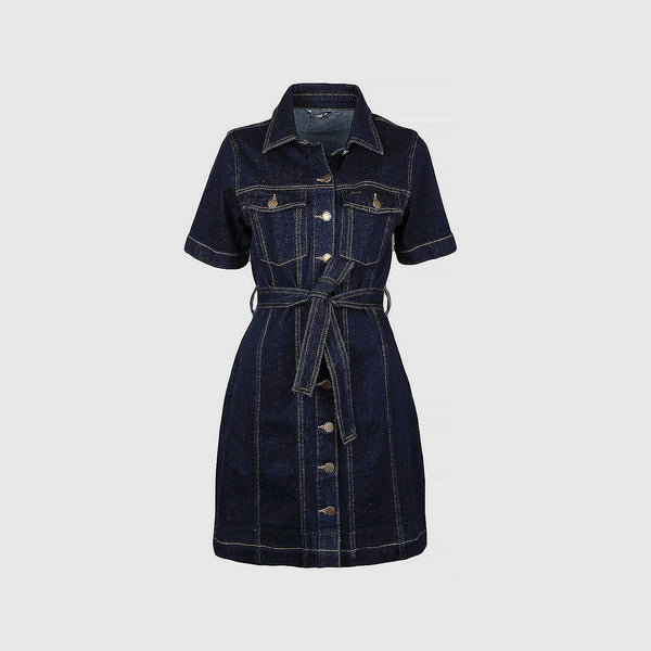 Dark Blue Denim Dress | Montivo Pakistan