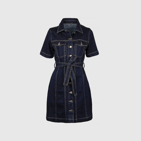 Dark Blue Denim Dress | Montivo Pakistan