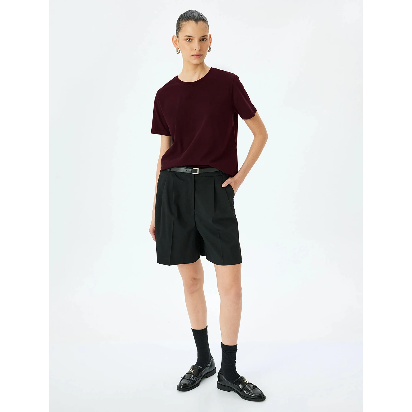 Gear Burgundy Relaxed Fit Tshirt | Montivo Pakistan