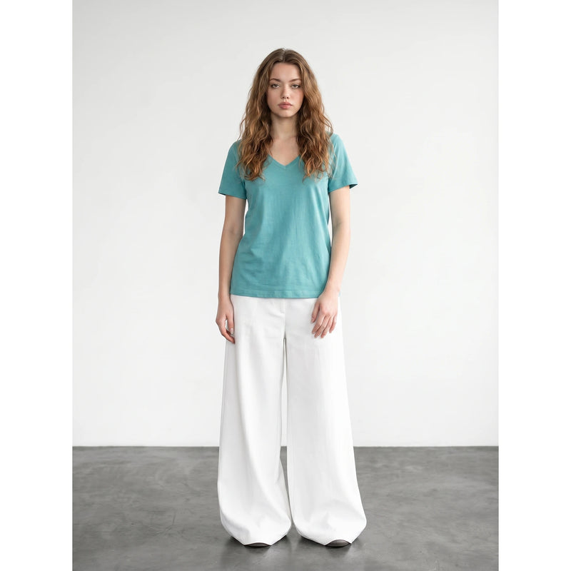 Sea Green V-Neck Slim Fit Tshirt | Montivo Pakistan