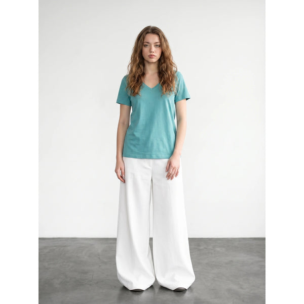Sea Green V-Neck Slim Fit Tshirt | Montivo Pakistan