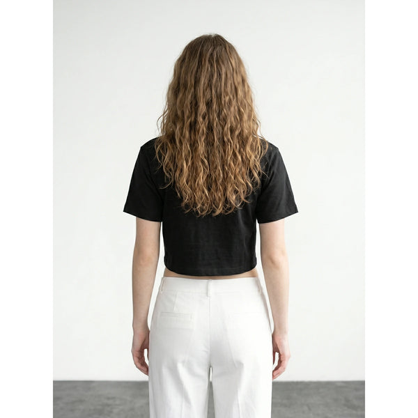 Black Cropped Tshirt | Montivo Pakistan