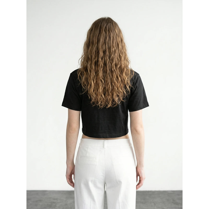 Black Cropped Tshirt | Montivo Pakistan