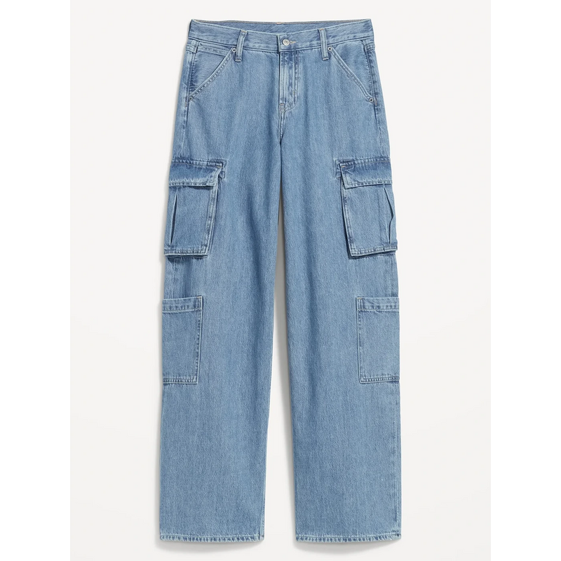 Mid Rise Baggy Wide Leg Cargo Jeans | Montivo Pakistan