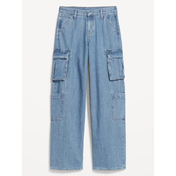 Mid Rise Baggy Wide Leg Cargo Jeans | Montivo Pakistan