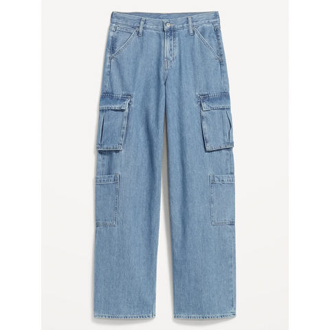 Mid Rise Baggy Wide Leg Cargo Jeans | Montivo Pakistan