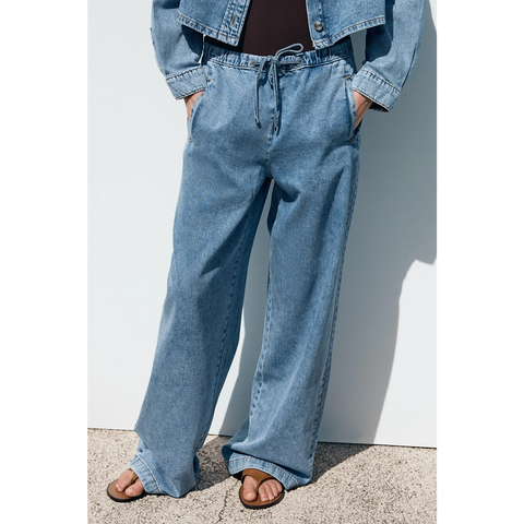 Mid Waist Wide Leg Trouser Jeans | Montivo Pakistan