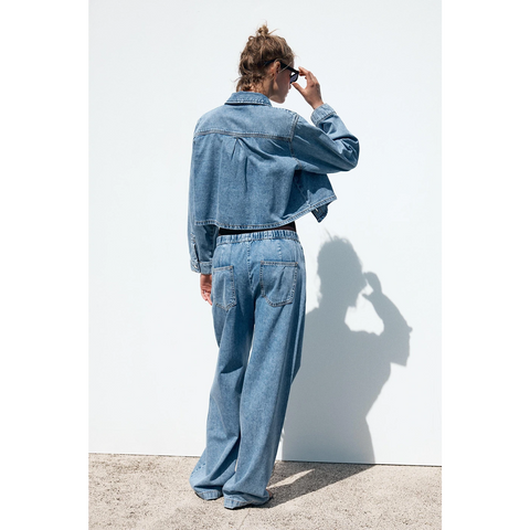 Mid Waist Wide Leg Trouser Jeans | Montivo Pakistan