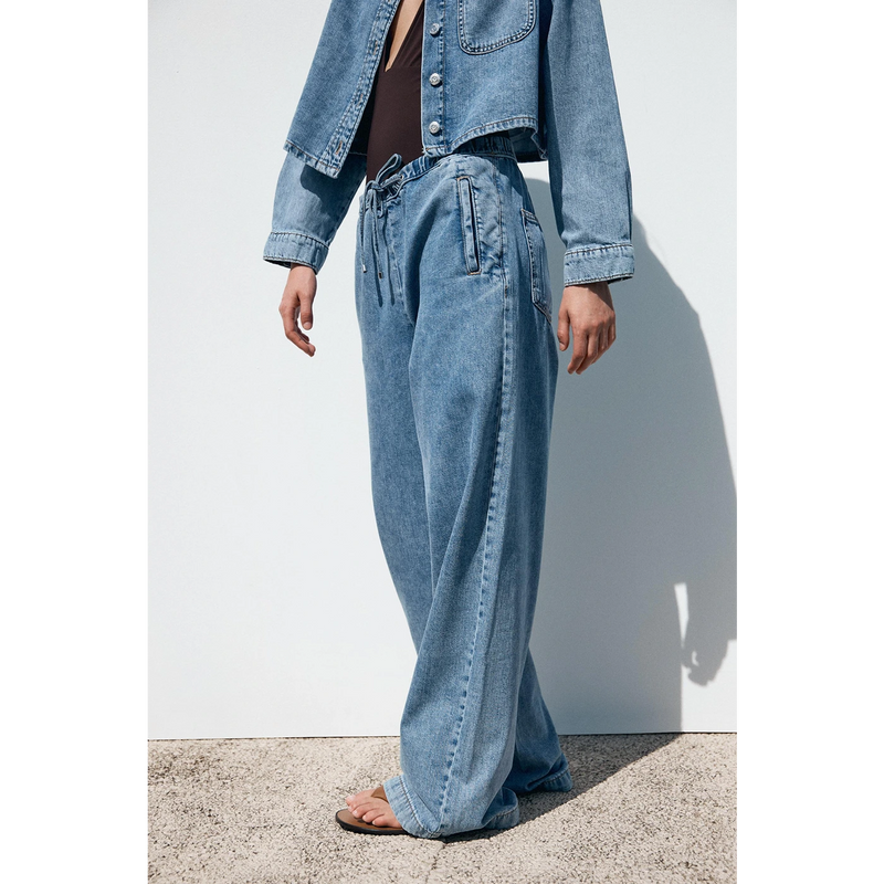 Mid Waist Wide Leg Trouser Jeans | Montivo Pakistan