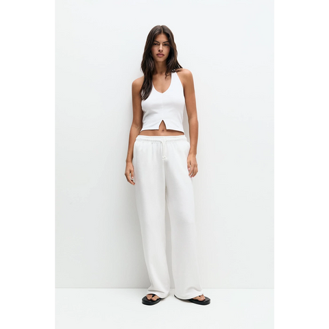 White Wide Leg Trousers | Montivo Pakistan