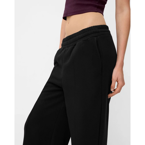 Black Frayed Hem Wide Leg Trousers | Montivo Pakistan