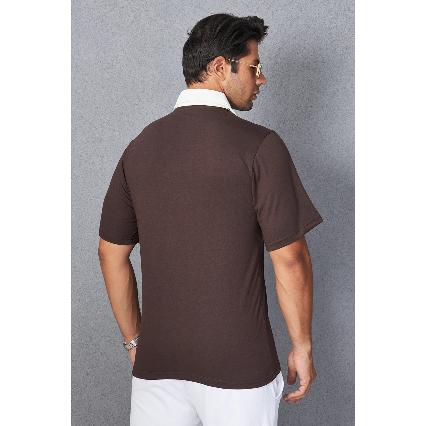 Brown Contrast Collar Regular Fit Polo | Montivo Pakistan