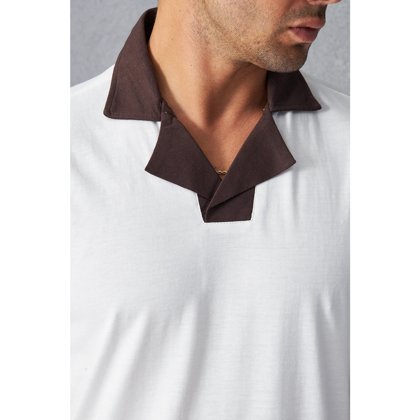White Contrast Collar Regular Fit Polo | Montivo Pakistan
