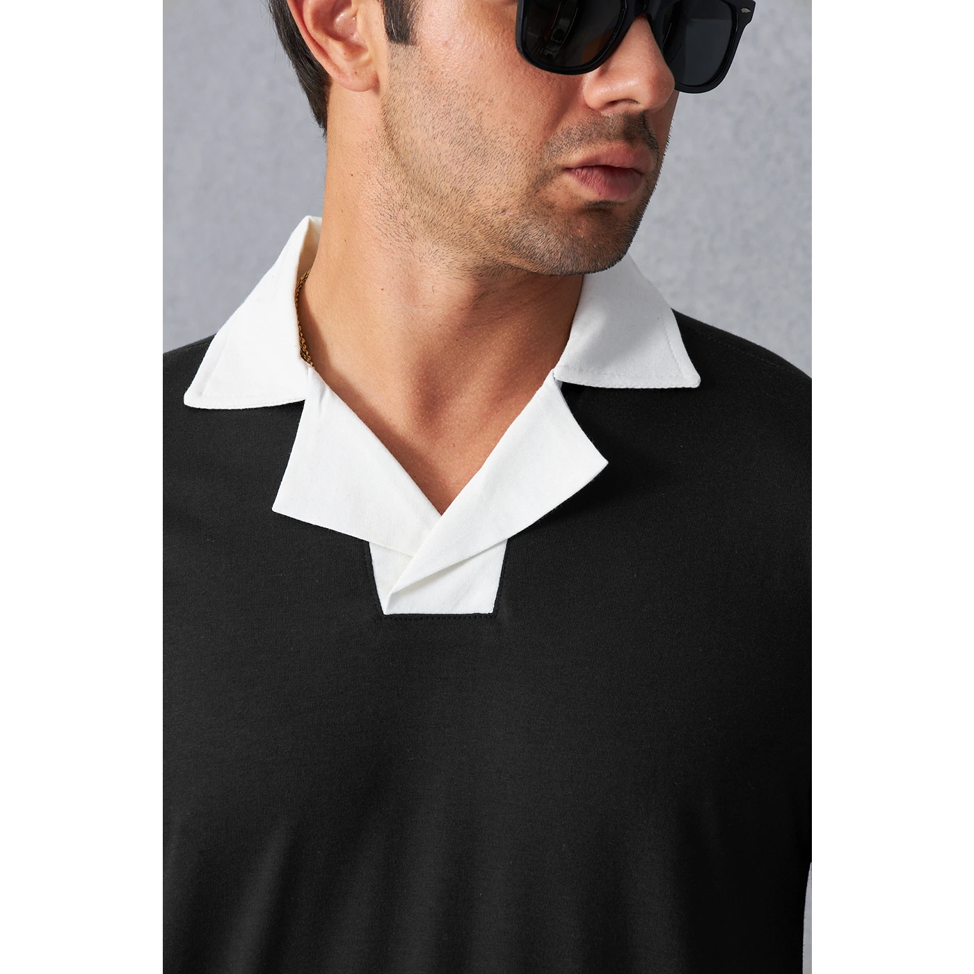 Black Contrast Collar Regular Fit Polo | Montivo Pakistan