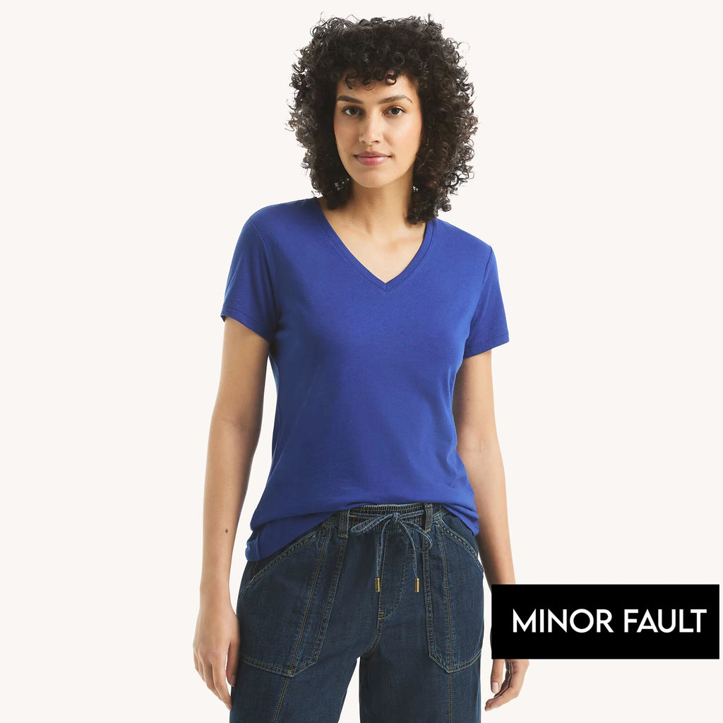 (Minor Fault) Violet V-Neck Slim Fit Tshirt | Montivo Pakistan