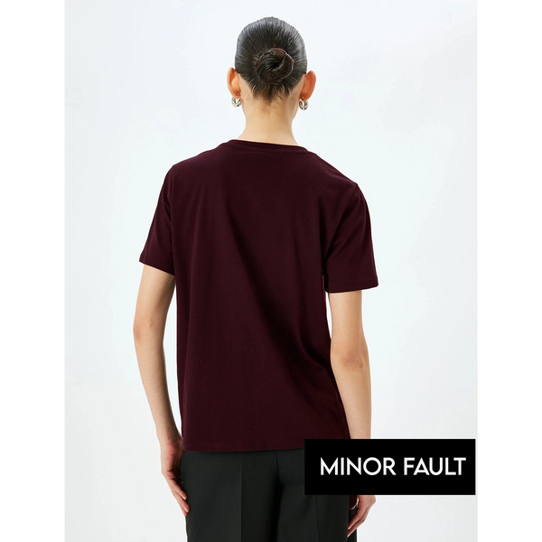 (Minor Fault) Gear Burgundy Relaxed Fit Tshirt
