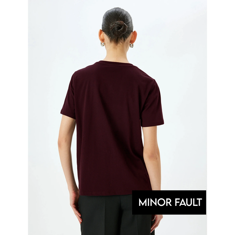 (Minor Fault) Gear Burgundy Relaxed Fit Tshirt | Montivo Pakistan