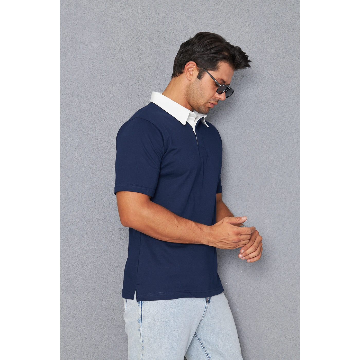 Navy Double Placket Regular Fit Polo | Montivo Pakistan