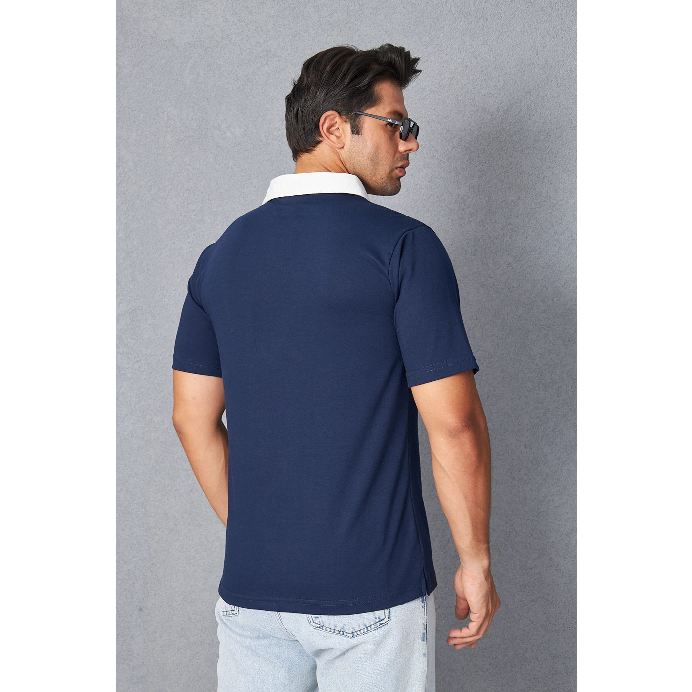 Navy Double Placket Regular Fit Polo | Montivo Pakistan