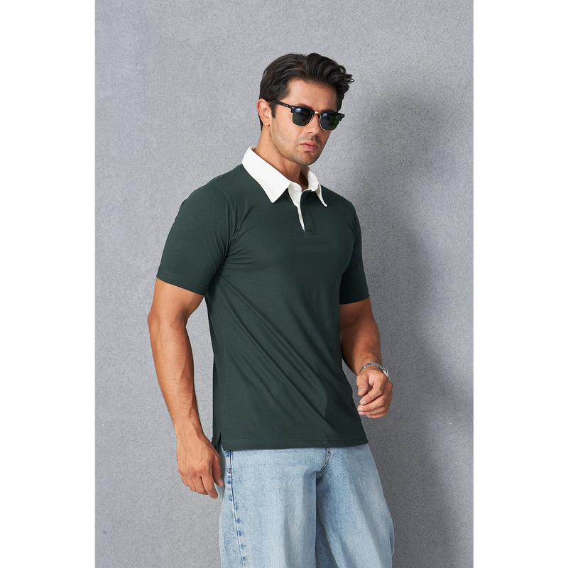 Green Double Placket Regular Fit Polo | Montivo Pakistan