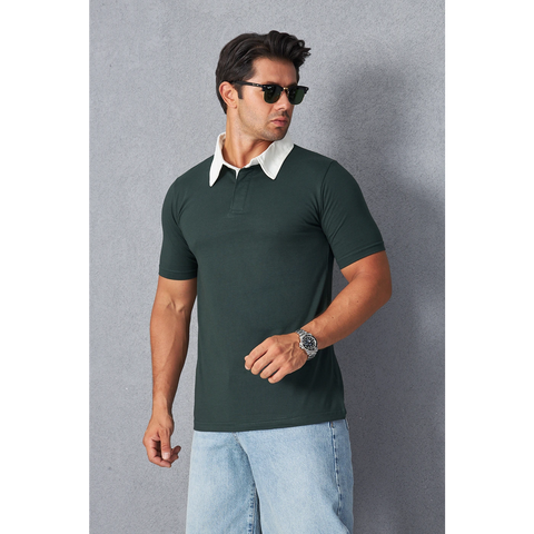 Green Double Placket Regular Fit Polo | Montivo Pakistan
