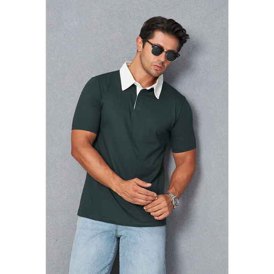 Green Double Placket Regular Fit Polo | Montivo Pakistan