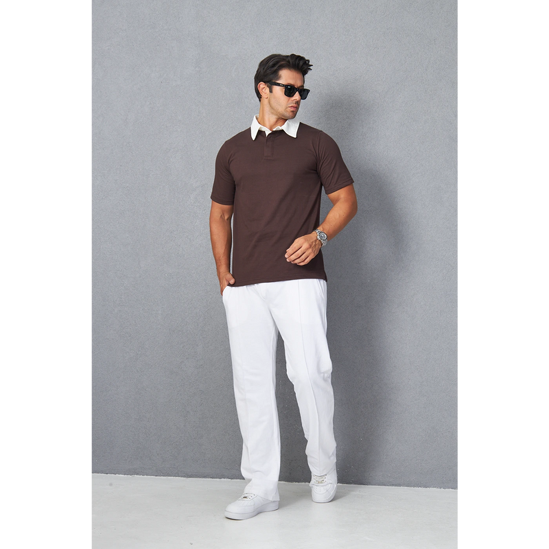 Brown Double Placket Regular Fit Polo | Montivo Pakistan
