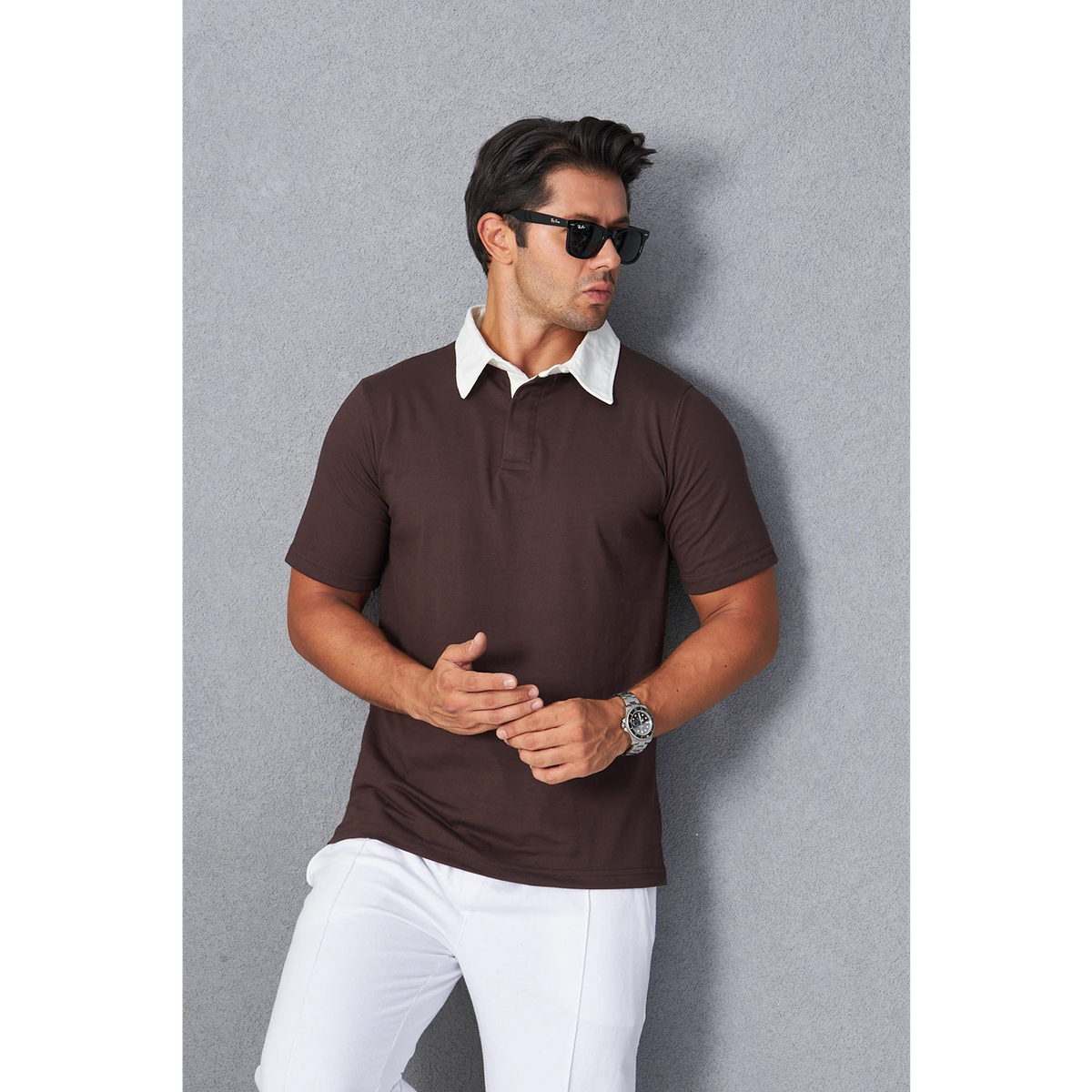 Brown Double Placket Regular Fit Polo | Montivo Pakistan