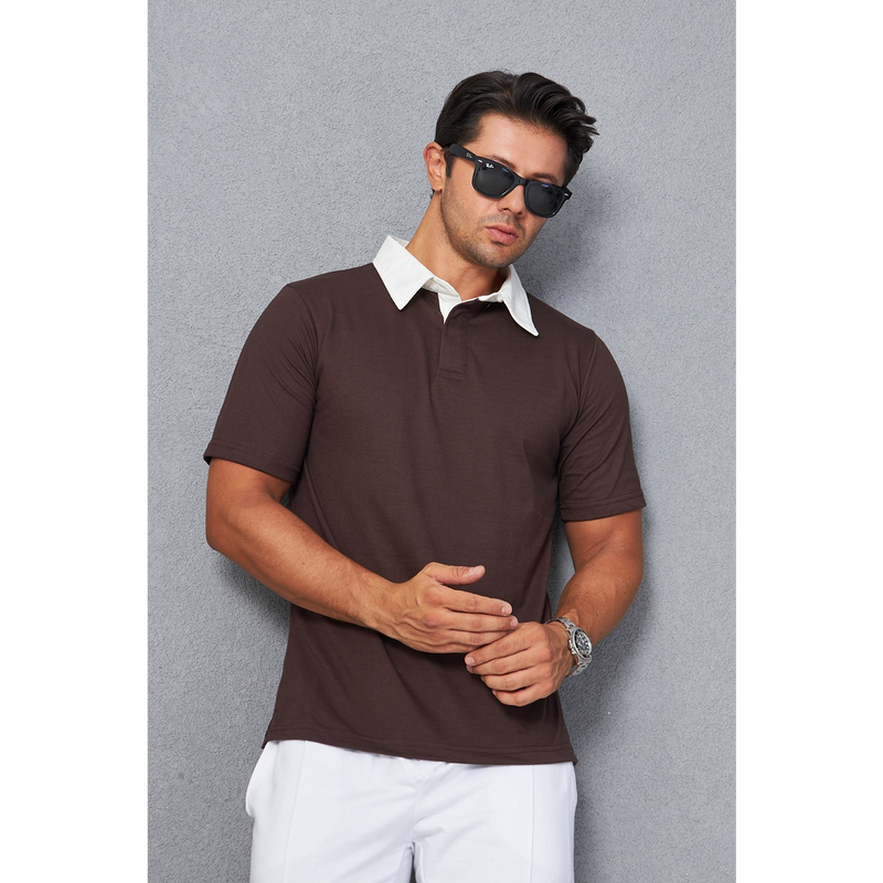 Brown Double Placket Regular Fit Polo | Montivo Pakistan