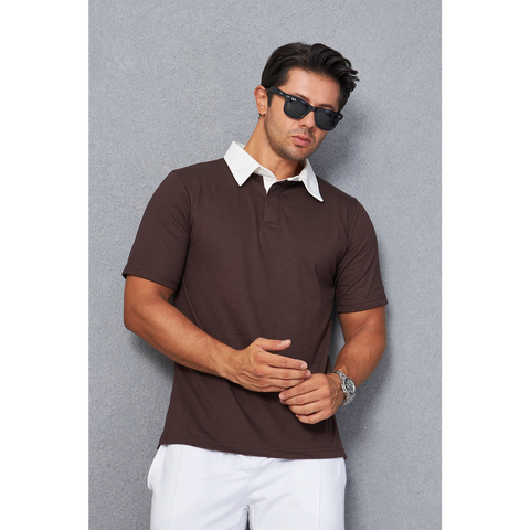 Brown Double Placket Regular Fit Polo | Montivo Pakistan