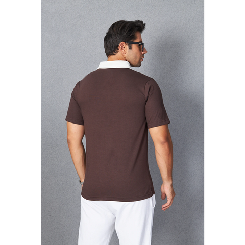 Brown Double Placket Regular Fit Polo | Montivo Pakistan