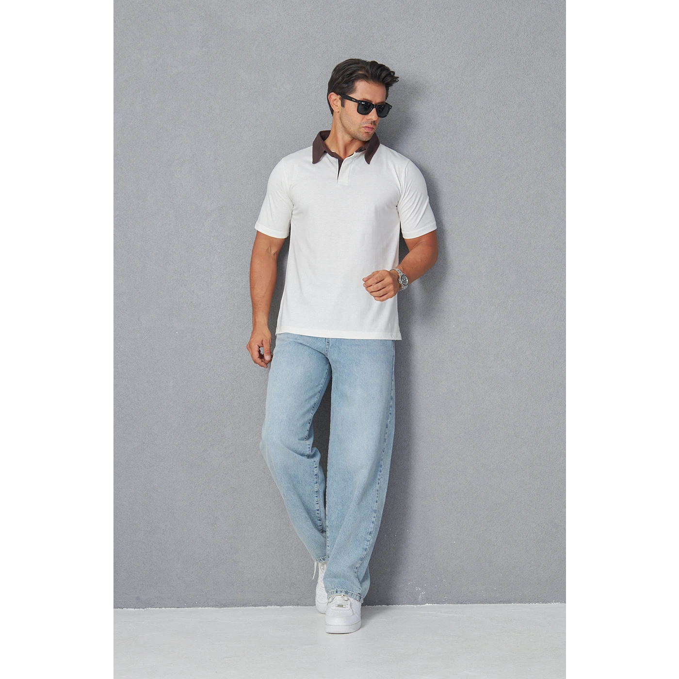 White Double Placket Regular Fit Polo | Montivo Pakistan