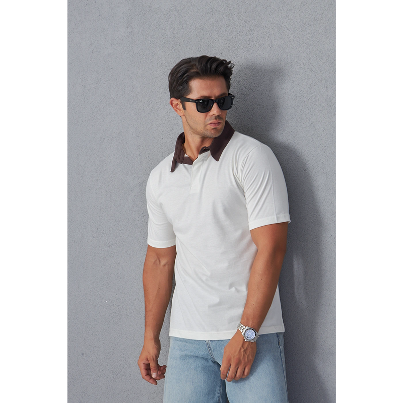 White Double Placket Regular Fit Polo | Montivo Pakistan