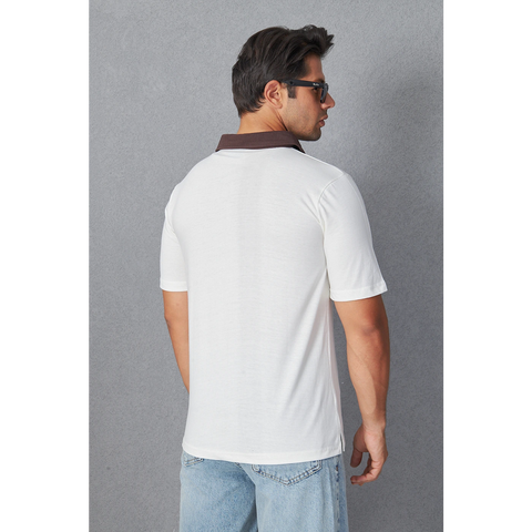 White Double Placket Regular Fit Polo | Montivo Pakistan