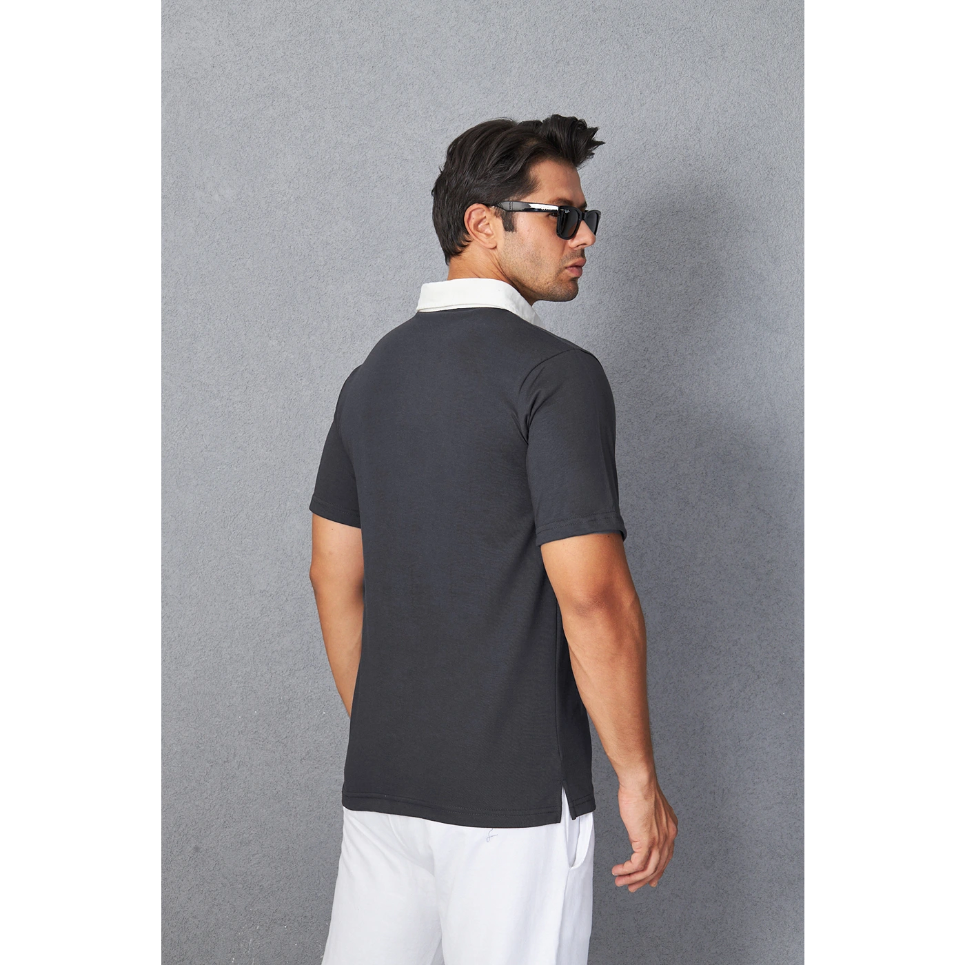 Steel Grey Double Placket Regular Fit Polo | Montivo Pakistan