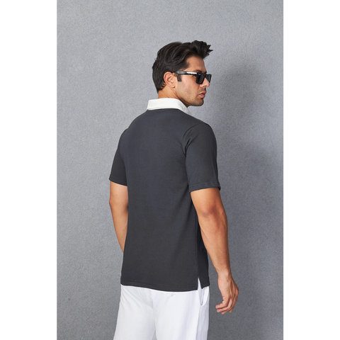 Steel Grey Double Placket Regular Fit Polo | Montivo Pakistan