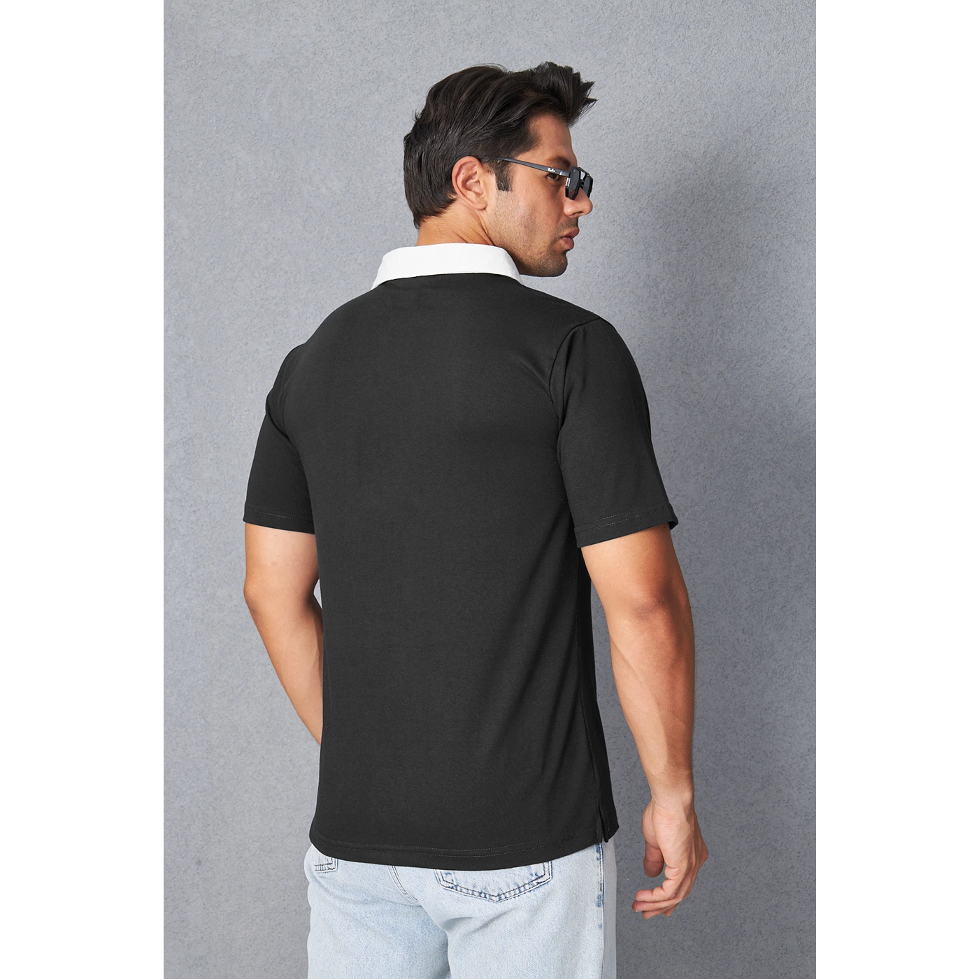 Black Double Placket Regular Fit Polo | Montivo Pakistan