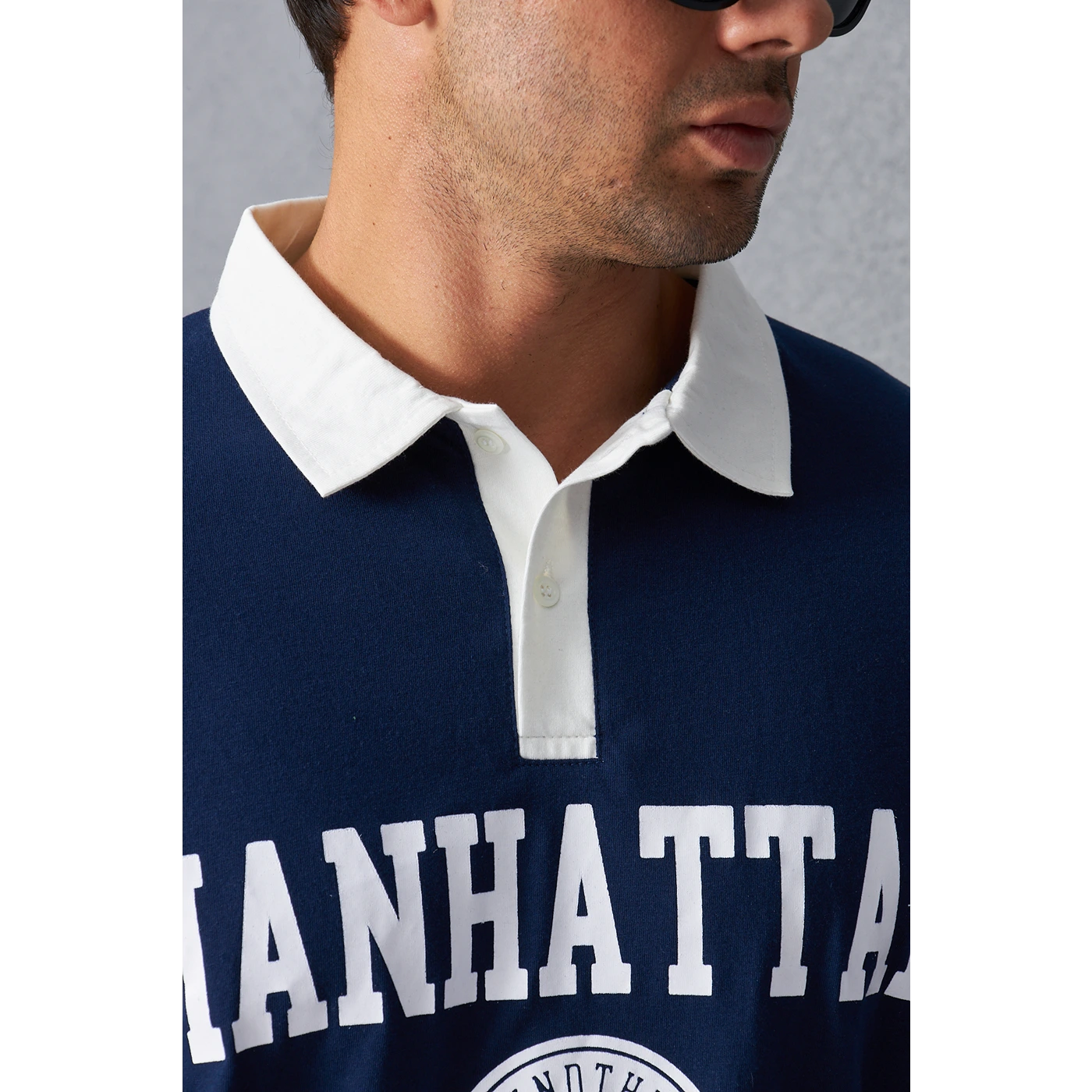 Navy Manhattan Unisex Oversized Polo | Montivo Pakistan