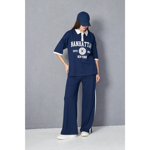 Navy Manhattan Unisex Oversized Polo | Montivo Pakistan