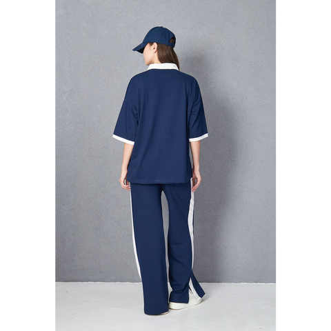 Navy Manhattan Unisex Oversized Polo | Montivo Pakistan
